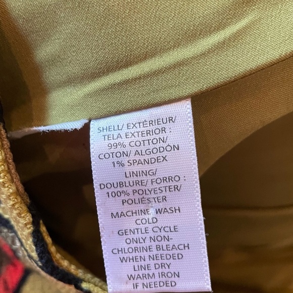 Ann Taylor LOFT Vintage 90's Floral Barkcloth Zip Back Kick Pleat Pencil Skirt - Picture 9 of 10